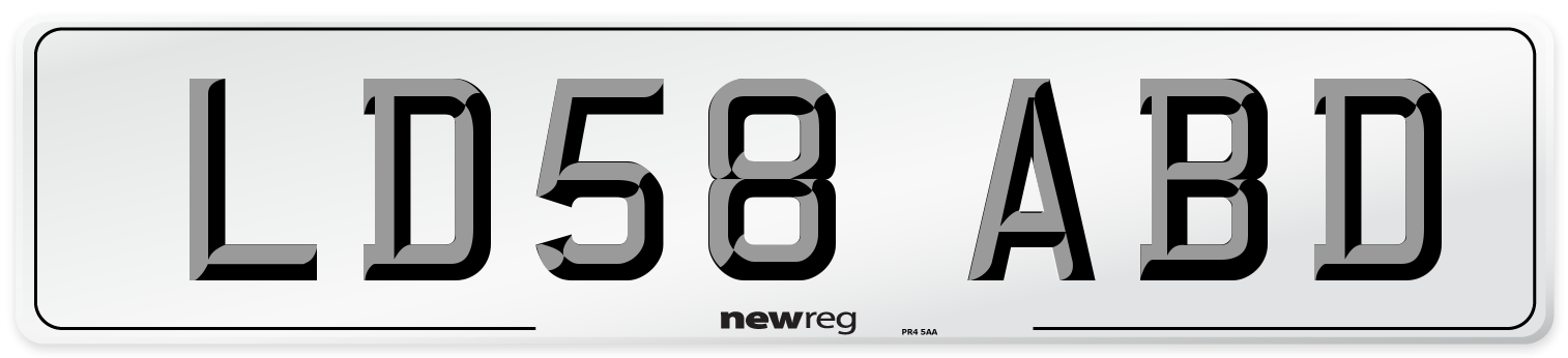 LD58 ABD Number Plate from New Reg